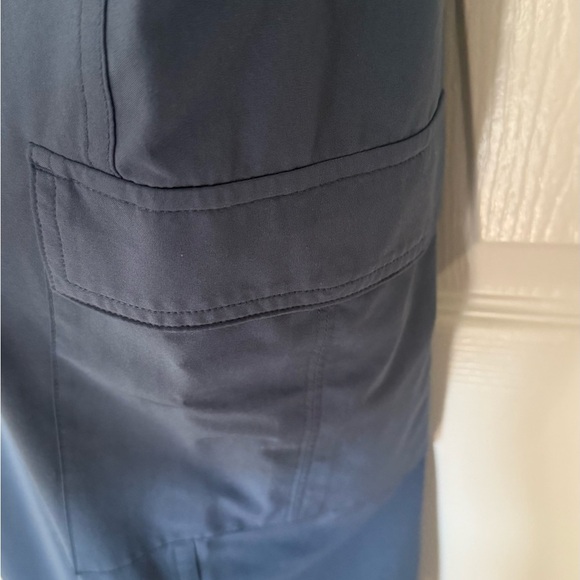 Athleta Jumper Women XL Iron Blue Sleeveless Unbound Jumpsuit Romper Zip Pockets - Picture 7 of 16